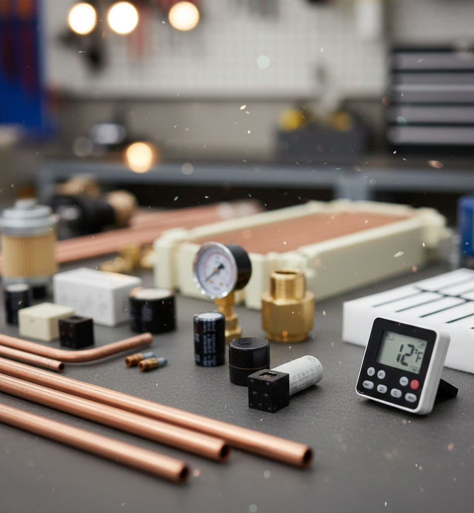 HVAC spare parts closeup
